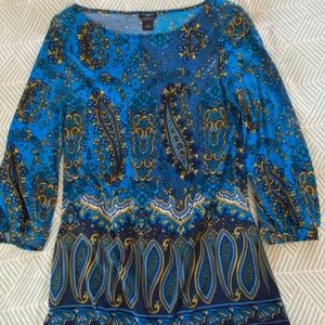 Ann Taylor Blue Paisley Tunic, M